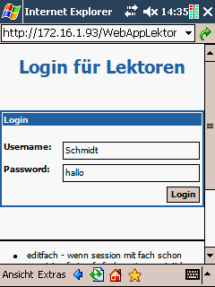  PDA Version Login